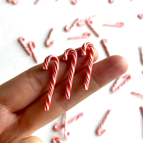 Aorvoras Miniature Candy Canes, Peppermint Embellishments, Non-Edible Tiny Mini Small Christmas Craft, Dollhouse