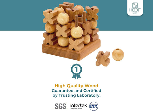 BSIRI 3D Wooden Tic Tac Toe, Rustic Coffee Table Decor, Unique Gifts for Special Occasions, Fun for Family Game Night