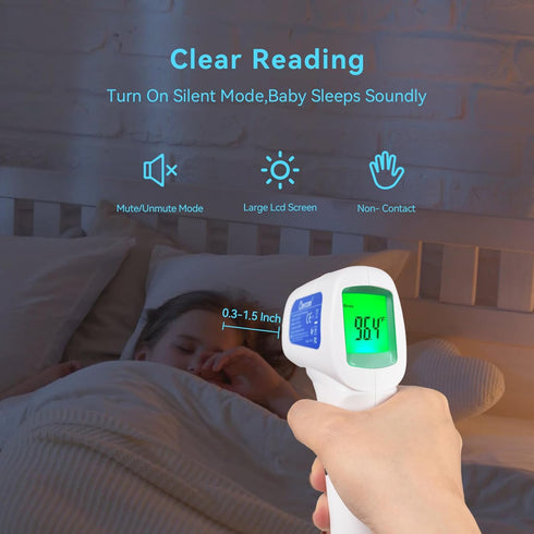 Berrcom Thermometer, 3 in 1 Contactless Infrared Fever Check for Forehead, Ideal for Baby, Kids, Adults (White)