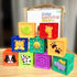 Kingtree Baby Blocks, 9PCS Soft Squeeze Building Blocks Stacking Toys for 6+ Months Babies, Educational Set