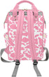 Workvalor Package Backpack Mommy Backpack Personalized Maternity for Women, Custom Cow Print Pink Diaper Customized