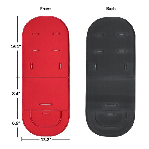 Universal Baby Stroller Cushion Seat Liner, Breathable Pram Pushchair Mat Pad, Solid Color (Red)