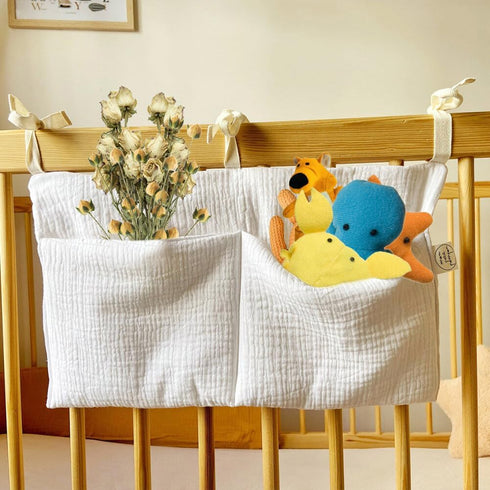 Surakey Baby Diaper Caddy Organizer, Diaper Stacker, Baby Crib Hanging Pocket with Straps Classified Storage Bag