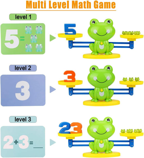 Aitbay Frog Balance Counting Toys, Educational Number Toy for Boys & Girls Age 3+, Fun Children's Gift (63 PCS)
