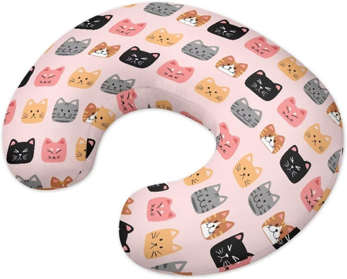 Qehuruxo Cute Cat Nursing Pillow Cover for Baby Girl Breastfeeding Pillow Slipcover with Hidden Zipper Nursing Pillow