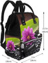 HCBPWVQA Backpack Daypacks Backpack Mommy Purple Flower with Black Stone Diaper Bag with Changing Pad and Pacifier