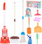 Meland Kids Cleaning Set - 8Pcs Toddler Broom and Toy Vacuum Cleaner,