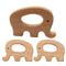 10pcs Natural Wooden Elephant Teether Toys Pendant Pure Beech Wood Animal Teething Shape for Handmade Necklace/Bracelet