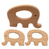 10pcs Natural Wooden Elephant Teether Toys Pendant Pure Beech Wood Animal Teething Shape for Handmade Necklace/Bracelet