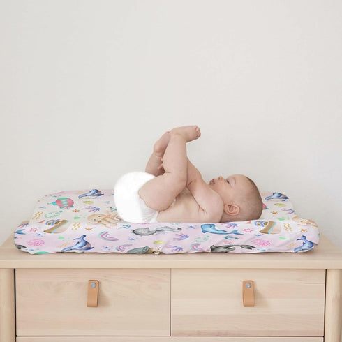 Colorful Sea Animals Baby Changing Pad Covers for Boys & Girls, 32''x16'', Soft Nautical Life Sheets