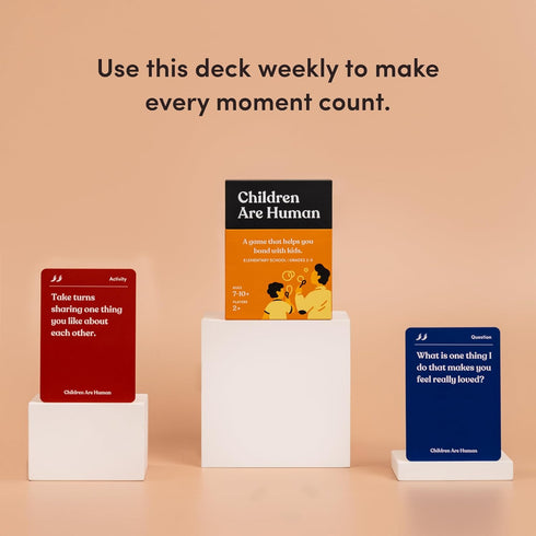 140 2-5 7-10+ Children are Human | Conversation Cards to Help Bond with Kids | Card Game for Elementary School Children