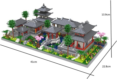 Architecture Micro Block Set, Chinese Style Suzhou Garden, 3888 PCS Classical Building Set for Adults and Kids
