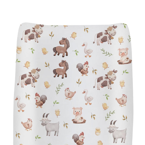 Cute Farm Animals Baby Changing Pad Covers for Boy Girl Rooster Horse