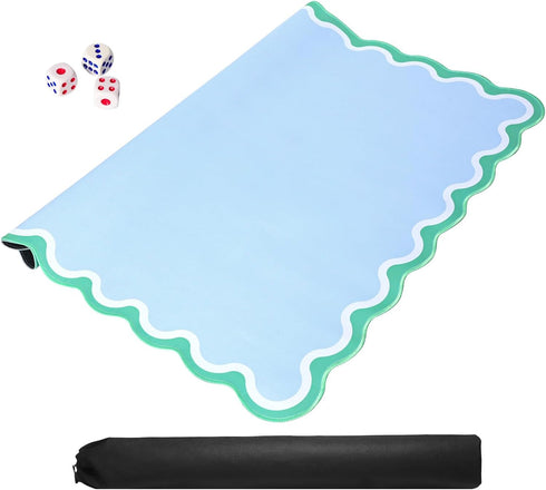 (31.5 31.5) TIASUSAN Blue Mahjong Mat x with Black Carrying Bag, Anti-Slip, Noise-Reducing Mahjong Mat for Table