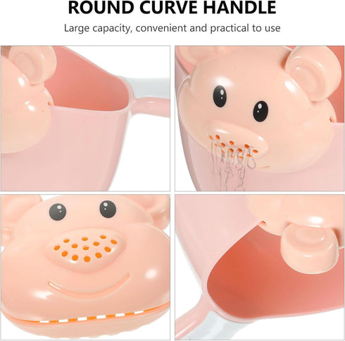 Kisangel Baby Shampoo Rinse Cup Large Capacity Thickened Pp Material Comfortable Round Handle Tear-Free Waterfall