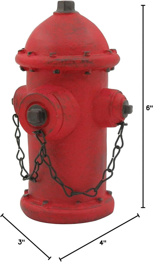 Ornerx Fire Hydrant Money Box, Resin Piggy Bank 6"