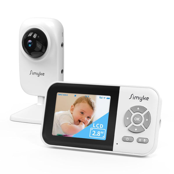 Video Baby Monitor with Camera No WiFi, 1200ft Long Range, 2.8" Display, Auto Night Vision, 5 Lullabies