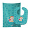 Caroline's Treasures BB7135STBU Unicorn Ballerina Baby Bib & Burp Cloth Easy-Clean Baby Bib Baby Feeding Accessory Baby Mealtime Essential