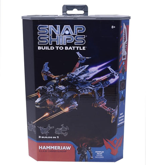 KOMPLEX Hammerjaw K.L.A.W. Gunship Building Toy Sets - 3 Builds, Ages 8+