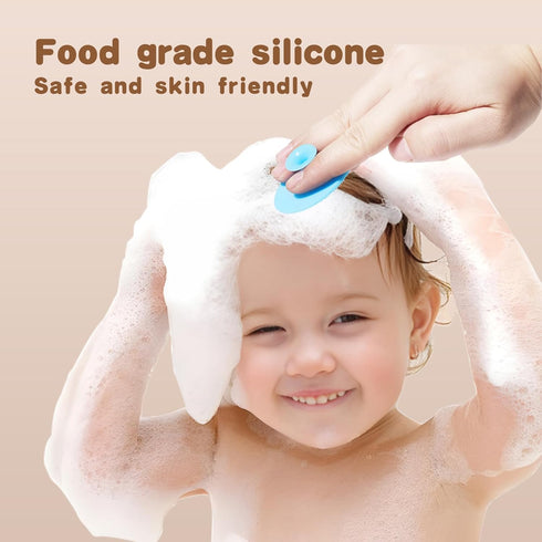 Set,3 in1 Kit,1 Pack 2 SAMEBUTECO Baby Hair Brush Goat Hair Bristles Brush Pieces Silicone Cradle Cap Brushes Wood