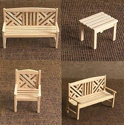 1:12 4 Set, 1 1 1 1 EatingBiting Dollhouse Accessories Furniture Dollhouse Miniature Furniture Wooden Garden Unpainted