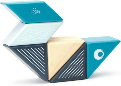 6 Set, Piece Tegu Travel Pal Magnetic Wooden Block Whale