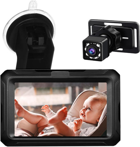 Xixian Baby Car Camera 4.3 Monitor Rear Facing Backseat Night Vision 360 Rotation