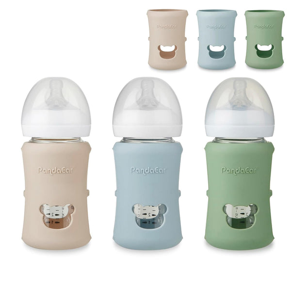 PandaEar 3 Pack Silicone Sleeves for Philips Avent Natural Glass Baby Bottles