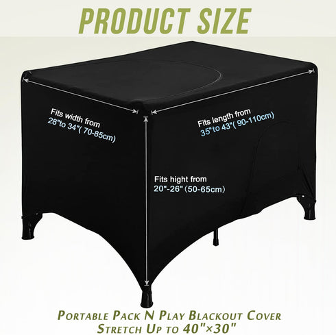 40"30" Blackout Crib Canopy Cover Travel Netting Tent Stretchy Breathable Stretch Up to for Indoor and Outdoor