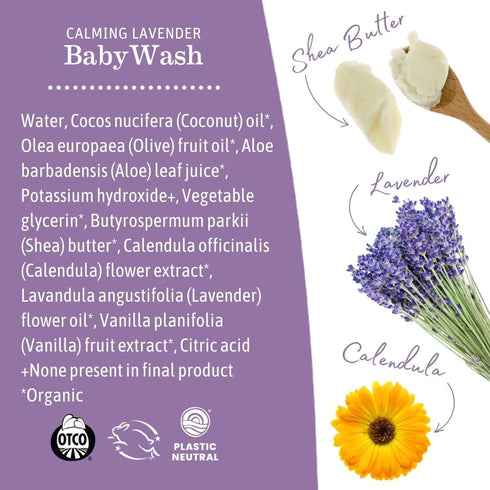 Earth Mama 5.3 Oz Calming Lavender Baby Wash Liquid Foaming Hand Soap, Organic All-Purpose Lavender Body Wash