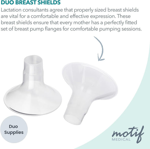 (2 19 mm) Motif Medical Duo Breast Pump Flange - Comfortable Flanges for Better Milk Flow & Pumping Ease - Ideal Breast