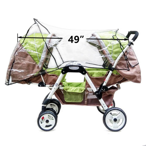 Weather Shield Double Popular Universal Size Baby Rain Cover/Wind Shield for Swivel Wheel Stroller (Black)