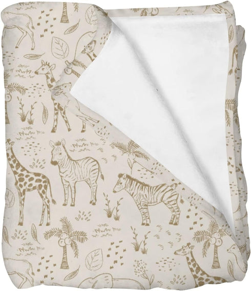Selgkds Cute Animals Safari Baby Blankets for Girls Boys Boho Giraffe Zebra Elephant