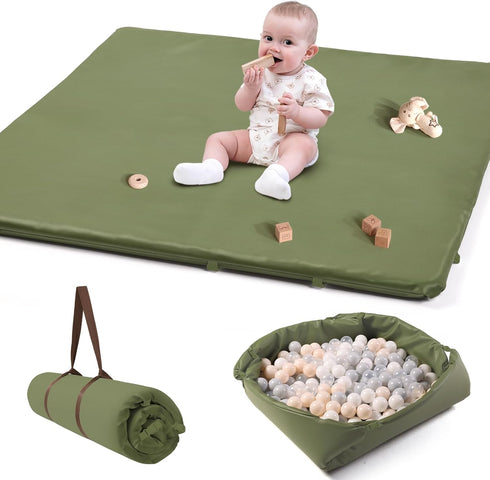 Hikiddy Baby Floor Play Mat : 2-in-1 Padded Foam Play Mat for