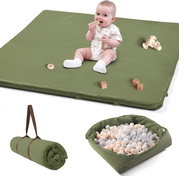 Hikiddy Baby Floor Play Mat : 2-in-1 Padded Foam Play Mat for