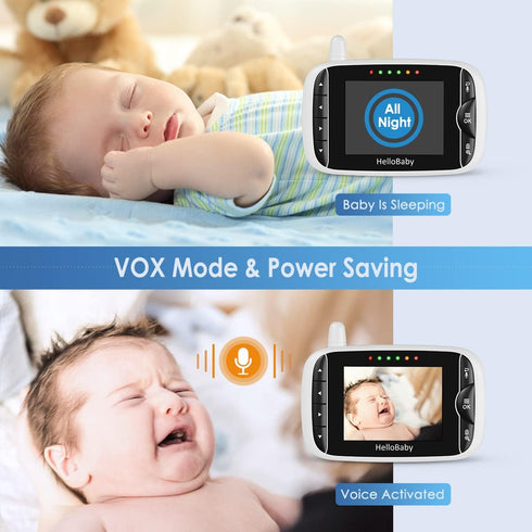 HelloBaby (HB66pro) Monitor with Camera and Audio, IPS Screen LCD Display Video Baby Monitor No WiFi Infrared Night