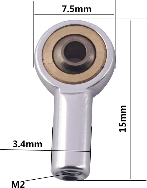 BONRI 10Pcs M2 2mm 4WD ShareGoo Aluminum Tie Rod End Ball Joint Link Ball Head Holder Steering Linkage Compatible