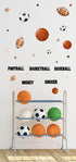 Sports Wall Decor for Boys Room - Mural Stickers, Children's Wall Decals for Soccer, Baseball, Basketball Art