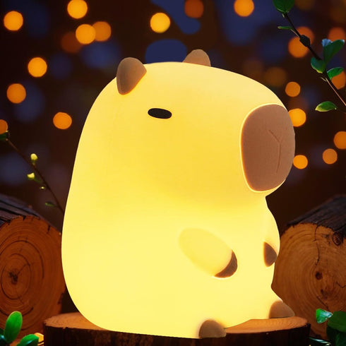 Bestfaith Cute Capybara Night Light, LED Squishy Night Lamp, 2 Levels Dimmable Nursery