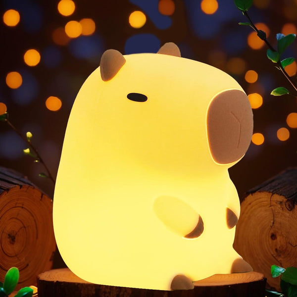Bestfaith Cute Capybara Night Light, LED Squishy Night Lamp, 2 Levels Dimmable Nursery