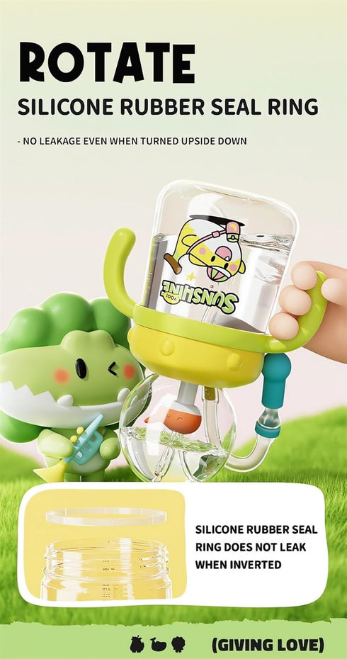 Tictoyo 2025 360 (A1) Drinking Cup with Whale Squirt Kids Weighted Sippy Cups No Spill Cute Water Bottle with Lids
