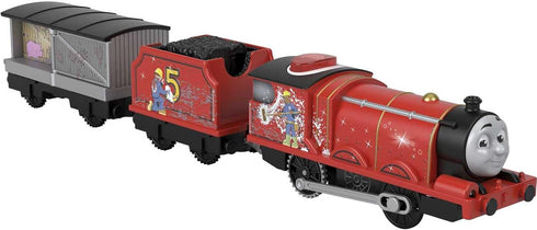 Thomas & Friends Motorized Talking James Engine Toy Train with Sounds, Phrases & Coal Car for Kids Ages 3+