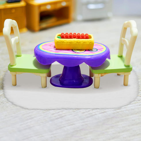 Cobee 2Pcs Miniature Carpets, 1:12 Dollhouse Wool Rug, White Furry Rugs for Dolls House Accessories Play Set
