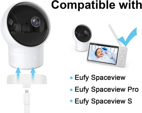 Flexible Clip Clamp Mount for Eufy Spaceview Baby Monitor, 15.7 inches Long Gooseneck Arm Holder