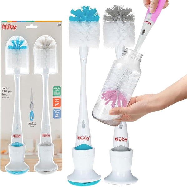 Nuby Bottle and Nipple Brush with Soft Bristles and Stand | 2