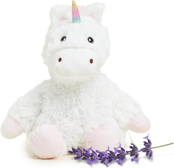 warmies Microwavable & Weighted Stuffed Animals, White Unicorn - Heated Stuffed Animal
