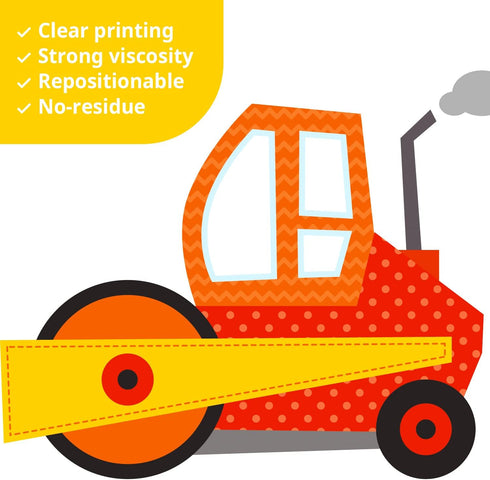 DECOWALL DS-8012 Kids Wall Stickers, Construction Site Cars Island Decals, Peel and Stick Removable for Nursery Bedroom