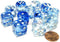 Chessex Dice D6 Sets, Nebula Dark Blue with White, 16Mm Six Sided Die, Block of 12 Dice