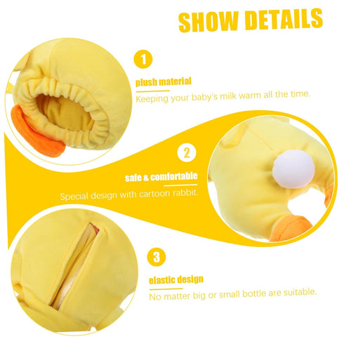SHOWERORO Lovely Plush Bottle Sleeve Insulated Feeder Cover for Keep Warm Bottle Holder for Daycare Hands Feeding