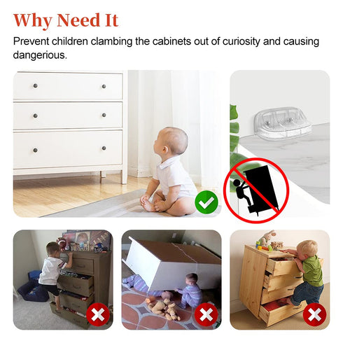 EUDEMON Baby Safety Anti-Tip Furniture Anchor Straps, Childproof Anti-tip Furniture Wall Anchors, Easy to Install